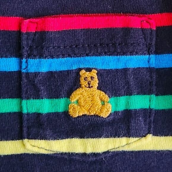 GAP Baby Boys Striped Multicolor Bodysuit with Bear Logo 3-6 Months 100% Cotton - Picture 3 of 12
